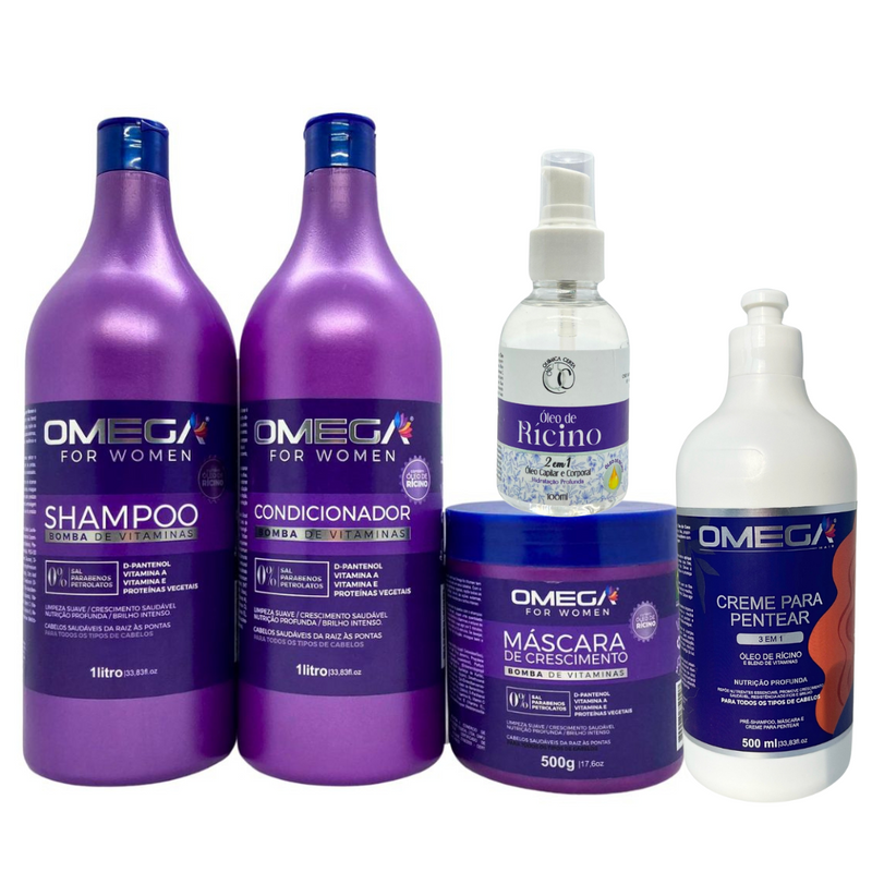 Kit de Hidratação Profunda Bomba de Vitaminas 1L OmegaHair