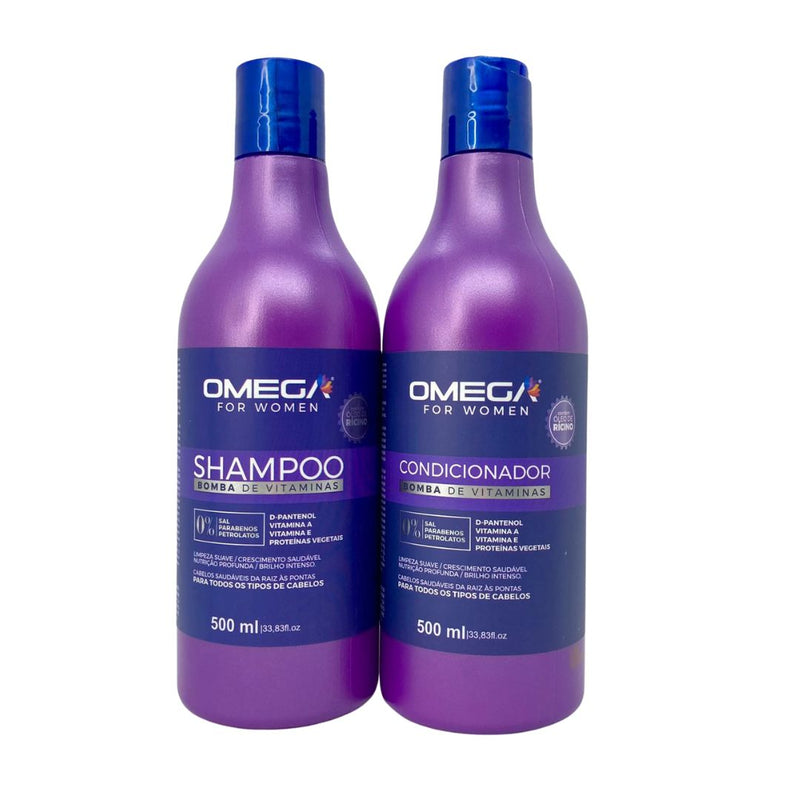 Kit Bomba De Vitamina Shampoo Condicionador 500ml OmegaHair