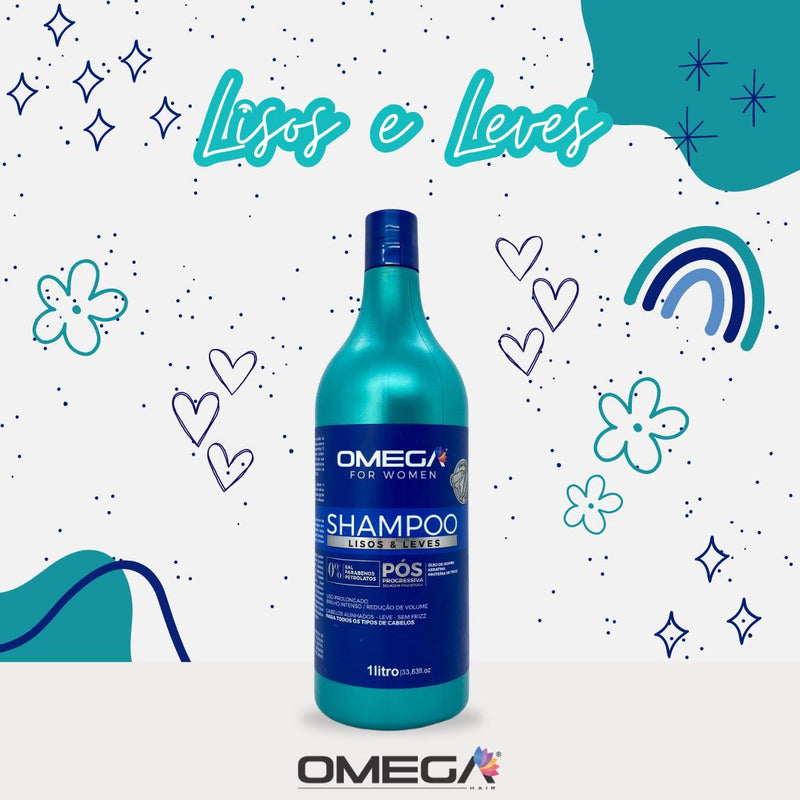 Condicionador Lisos e Leves 1L Omega Hair Fardo 6 Unidades