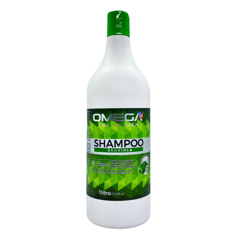 Shampoo Graviola 1L Omega Hair Fardo 6 Unidades