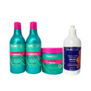 Kit Cachos Shampoo + Condicionador + Máscara + Creme de Pentear 500g Omega Hair