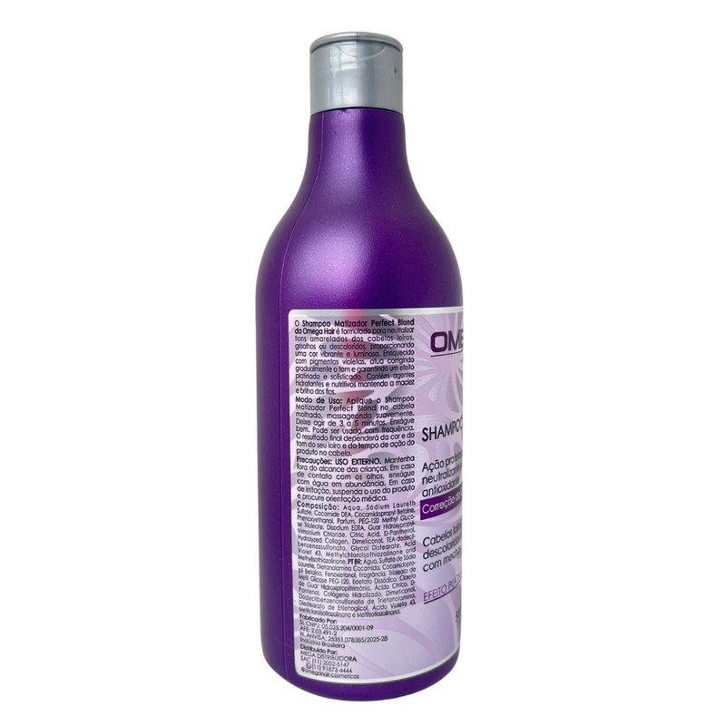 Kit Matizador Perfect Blond Shampoo e Máscara 500ml Omega Hair