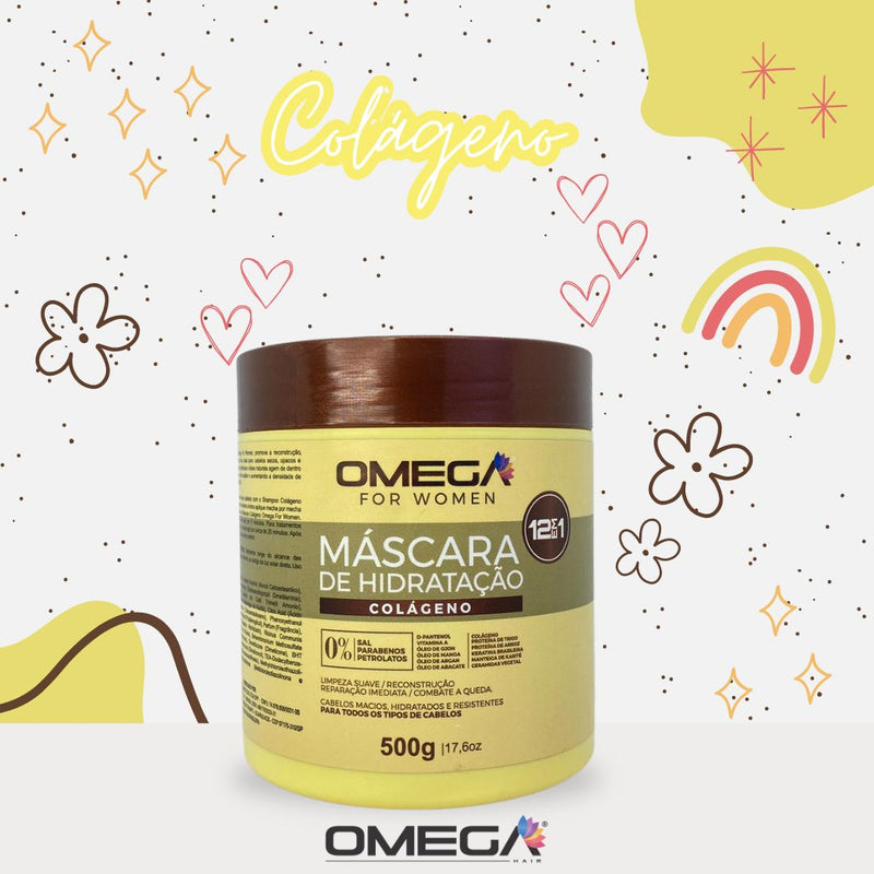 Mascara Capilar Colágeno 500g Omega Hair