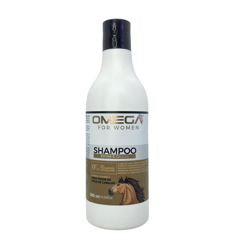 Kit Capilar Crina e Cauda Shampoo Condicionador e Máscara 500g OmegaHair