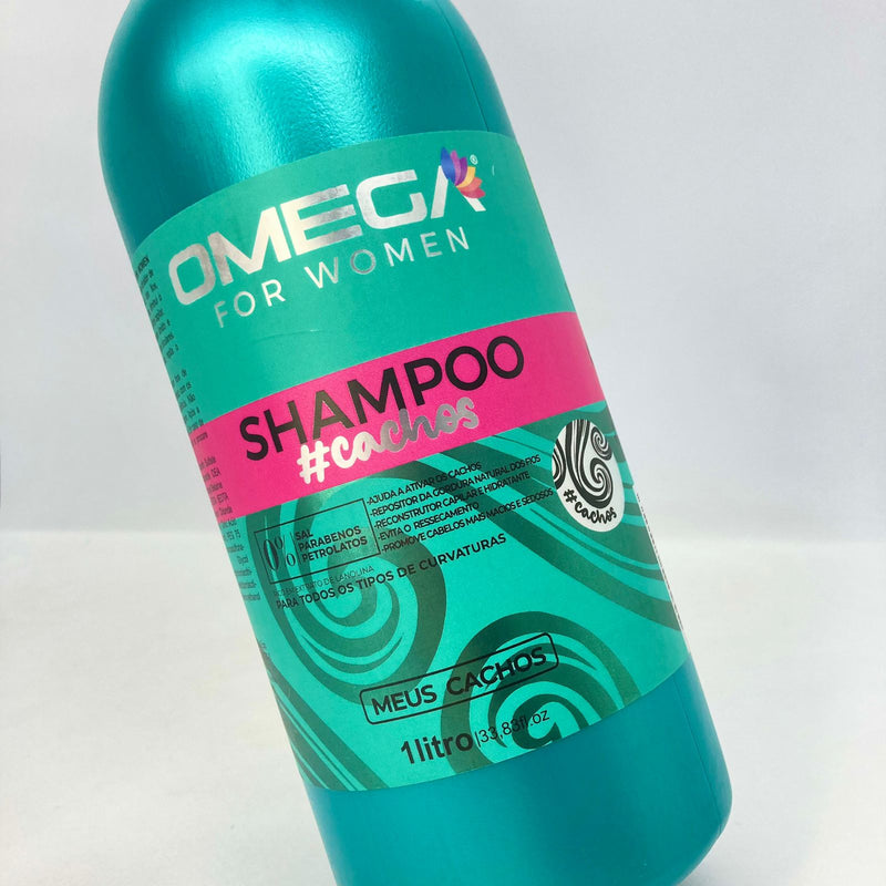 Kit Capilar Cachos Shampoo 1L e Máscara Omega Hair