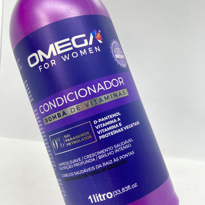 Condicionador Bomba de Vitaminas 1L Omega Hair Fardo 6 Unidades