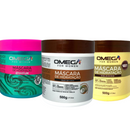 Kit Máscaras para Cronograma Capilar Intensivo - Hidratação Nutrição Reconstrução - Profissional Omega Hair - KIT 4