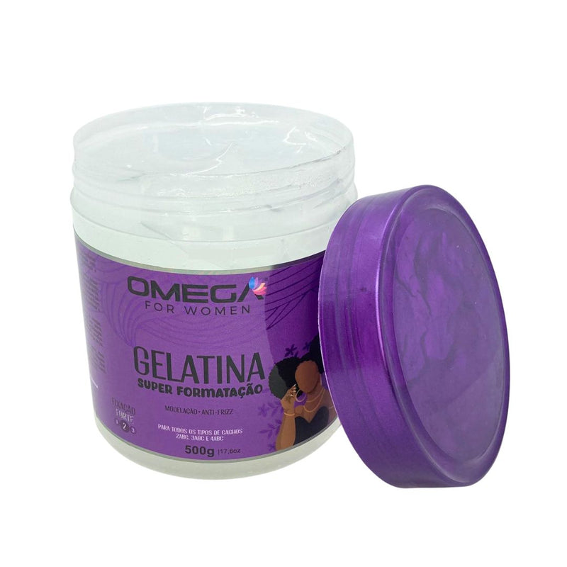Gelatina Super Formatação 500g Omega Hair Fardo 6 Unidades