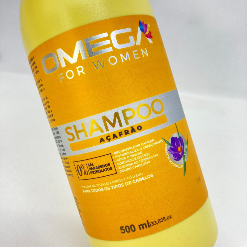 Kit Reconstrutor Açafrão Shampoo, Condicionador E Máscara 500g OmegaHair
