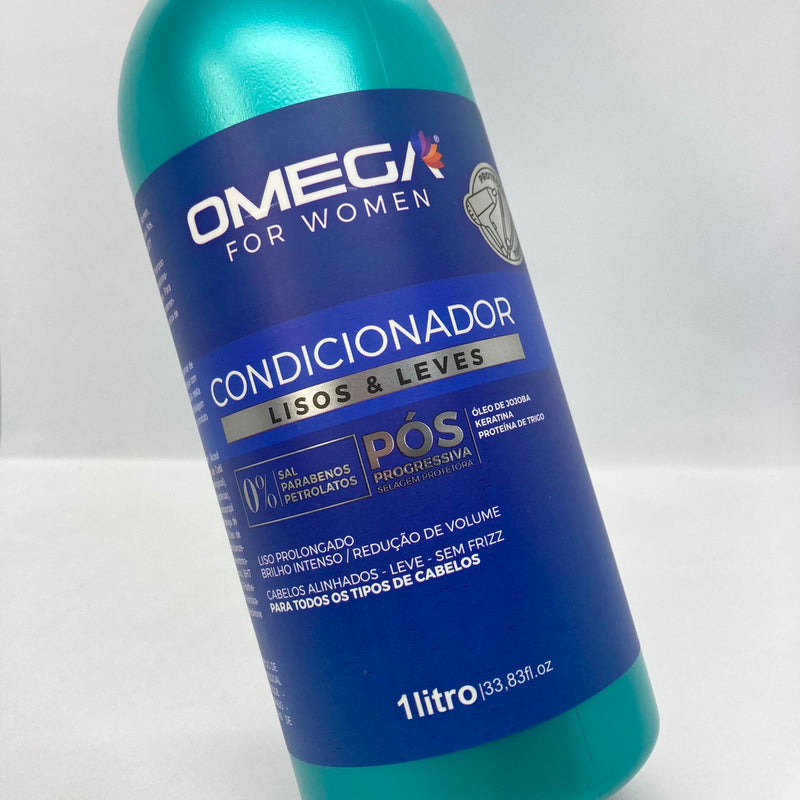 Kit Lisos e Leves Shampoo Condicionador 1L e Mascara Omega Hair