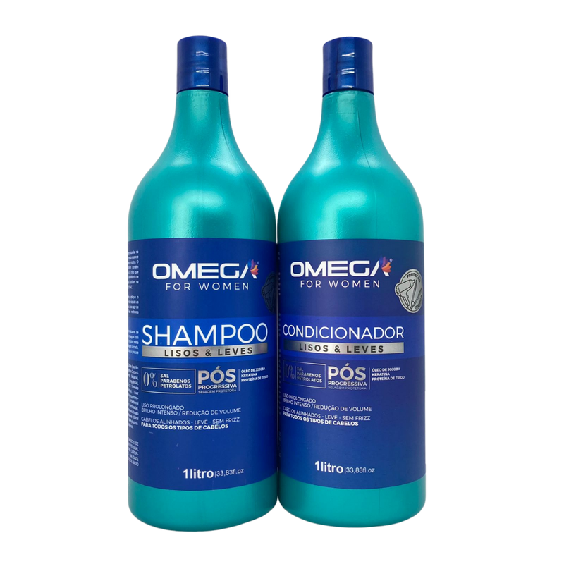 Kit Liso Prolongado Lisos e Leves 1L OmegaHair