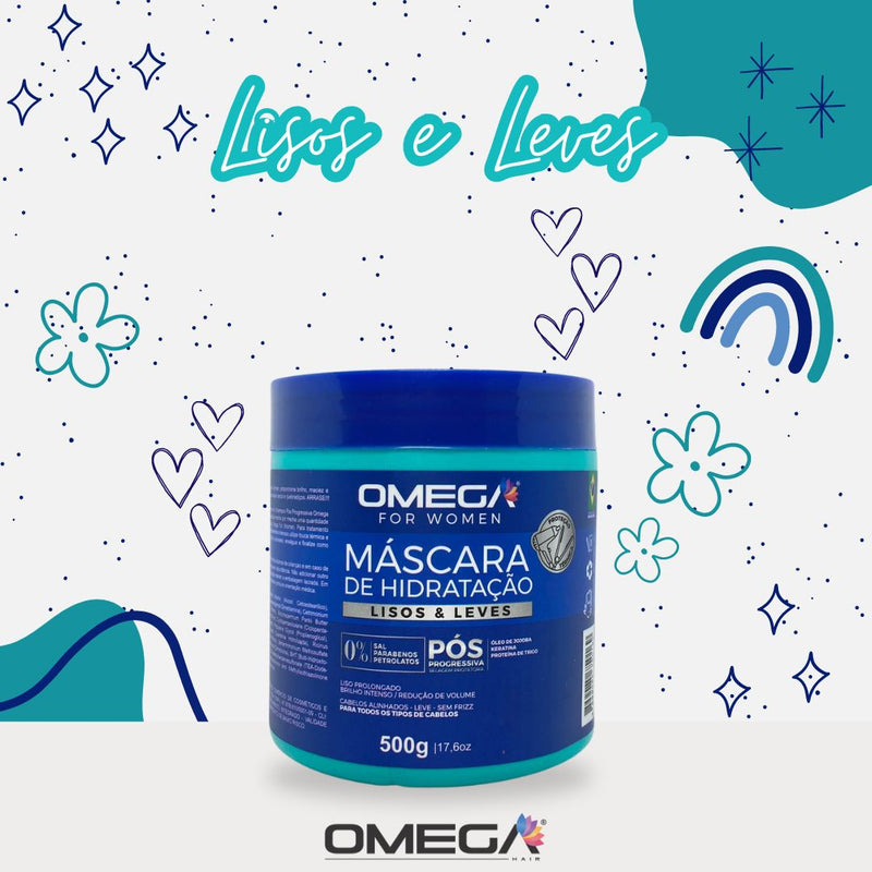Mascara Capilar Lisos e Leves 500g OmegaHair
