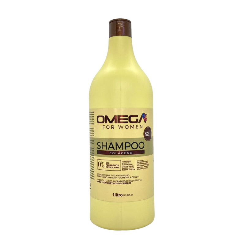 Kit Capilar Colágeno 12 em 1 Shampoo e Condicionador 1L Omega Hair