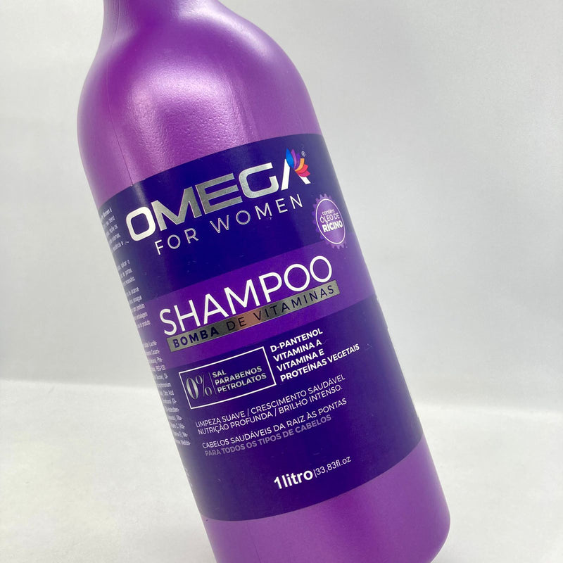 Shampoo Bomba de Vitaminas 1L Omega Hair Fardo 6 Unidades