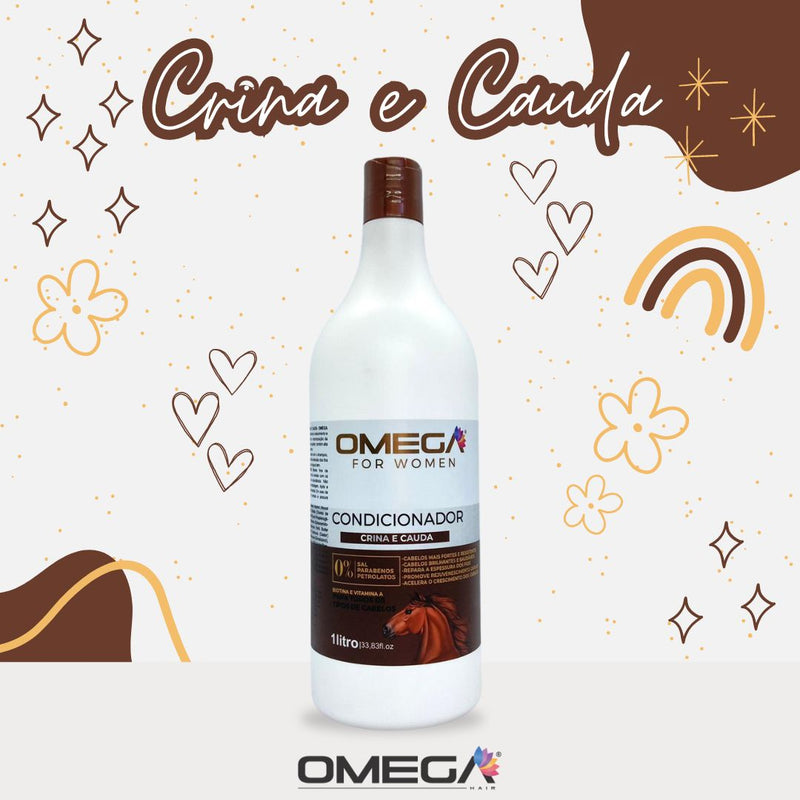 Condicionador Crina e Cauda 1L Omega Hair Fardo 6 Unidades
