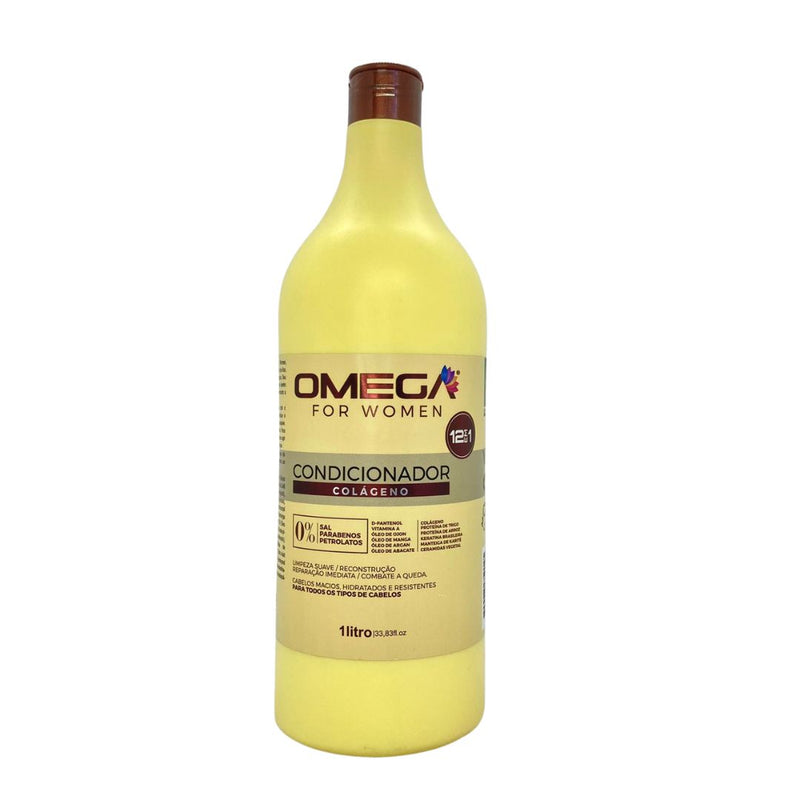 Condicionador Colágeno 1L Omega Hair Fardo 6 Unidades