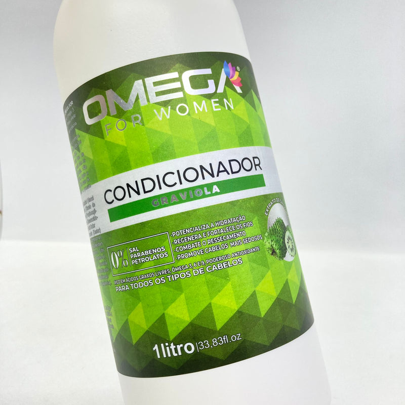 Condicionador Graviola 1L Omega Hair Fardo 6 Unidades