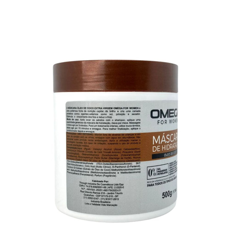 Mascara Capilar Óleo De Coco 500g OmegaHair